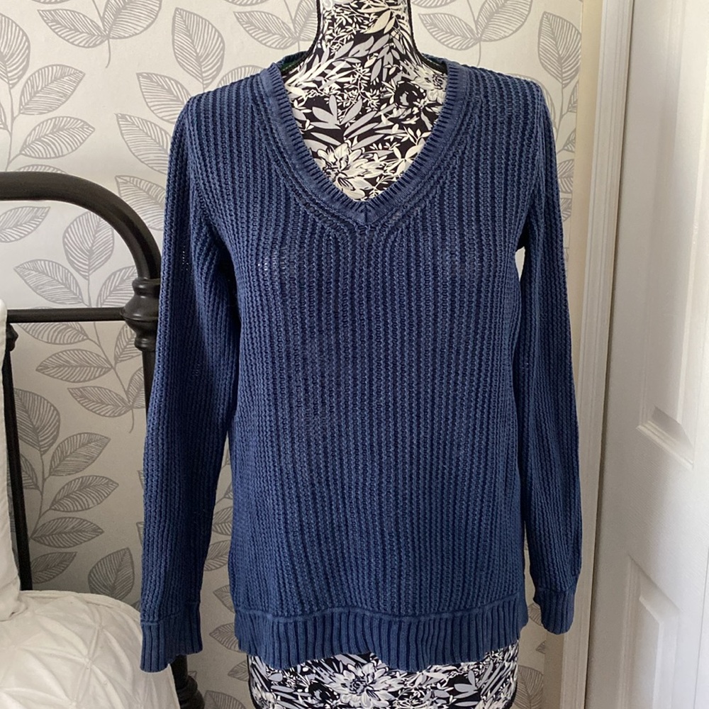 Stonewashed cotton knit long sleeve sweater by Style & Co
